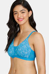 Zivame Sun's Bird Padded Non Wired 3/4th Coverage T-Shirt Bra - Methyl Blue — thumbnail 3